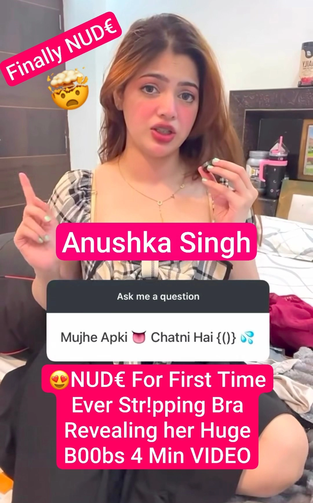 Anushka Singh Huge Boobs Stripping Bra Video