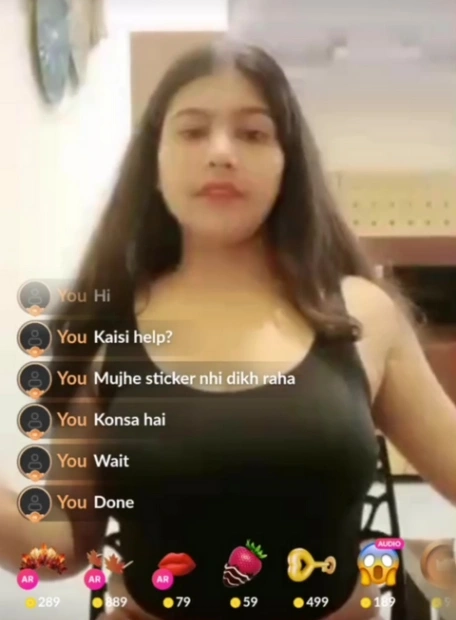 Desi Girl Flashes Big Boobs and Hairy Pussy on Live Tango Show