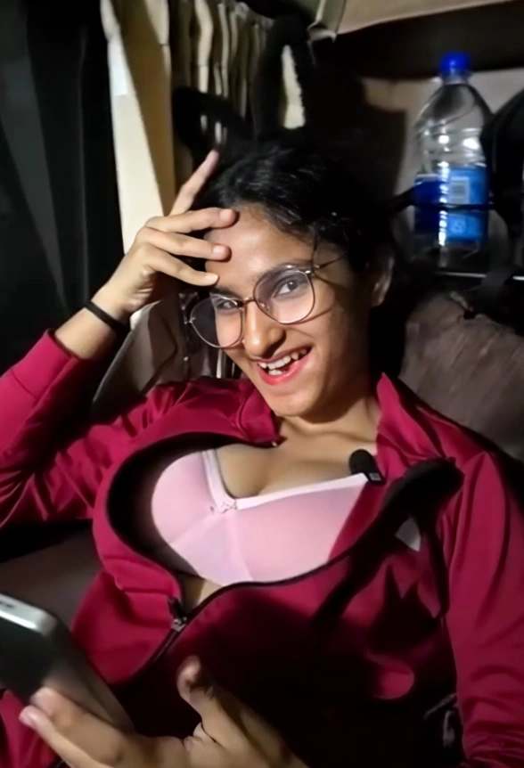 Khadija37 strips naked on a moving bus