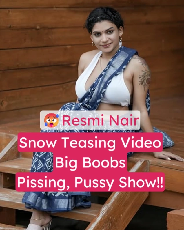 Resmi Nair Teases Her Big Boobs in Snow Pissing and Playing with Her Pussy