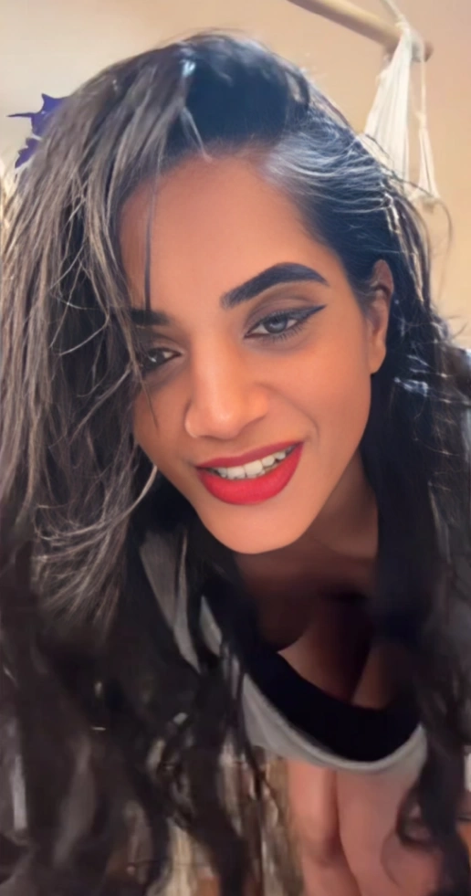 Slim Indian Girl Bent Over Showing Her Small Tits